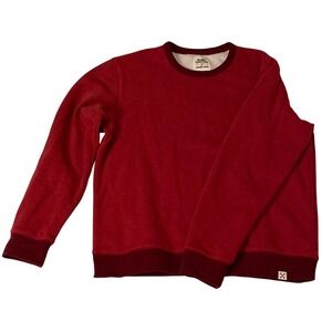 Blake Shelton x Lands End Mens Red Fleece Crewneck Sweatshirt L 532245